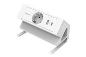 Virtakaapelit (ulkoinen) - Fellowes Power Desk Type F - White - 100137173