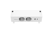 Virtakaapelit (ulkoinen) - Fellowes Power Desk 2 Type F - White - 100137183