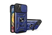 Puhelin - Kannet ja kotelot - Hurtel Hybrid Armor Camshield Case for iPhone 14 Plus Armored Case with Camera Cover Blue - 9145576267868