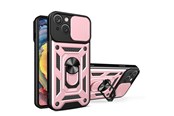 Puhelin - Kannet ja kotelot - Hurtel Hybrid Armor Camshield Case for iPhone 14 Plus Armored Case with Camera Cover Pink - 9145576267875