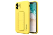 Puhelin - Kannet ja kotelot - Wozinsky Kickstand Case Silicone Case with Stand iPhone 12 Pro Max Yellow - 9111201940574