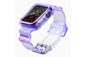 Smartwatch - Lisävarusteet - Hurtel Silicone Band Strap Bracelet Case Strap Light Set for Apple Watch 42mm - Purple - 5907769331732