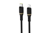 USB kaapelit - Dudao L25X USB-C Cable - Lightning 1m 30W Soft Silicone Braided - Black - 6976625335909