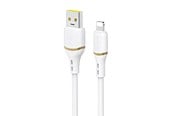 USB kaapelit - Dudao L25L USB-A - Lightning 1m 30W Soft Silicone Braided Cable - White - 6976625335930