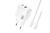 Puhelin - Adapterit & Laturit - Dudao A27MaxCEU PD QC 35W USB-A USB-C wall charger with USB-C cable - white - 6977196682911