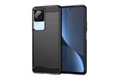 Puhelin - Kannet ja kotelot - Hurtel Carbon Case for Xiaomi Poco F4 5G Flexible Silicone Carbon Cover Black - 5907769349713