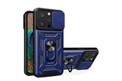 Puhelin - Kannet ja kotelot - Hurtel Hybrid Armor Camshield Case for iPhone 14 Pro Max Armored Case with Camera Cover Blue - 9145576267929