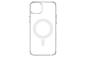 Puhelin - Kannet ja kotelot - Hurtel Clear Magnetic Case with MagSafe for iPhone 14 Plus with Silver Ring - Transparent - 5907769349652