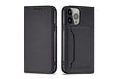 Puhelin - Kannet ja kotelot - Hurtel Magnet Card Case for Samsung Galaxy S23 Flip Cover Wallet Stand Black - 5907769351495