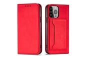 Puhelin - Kannet ja kotelot - Hurtel Magnet Card Case for Samsung Galaxy S23 Flip Cover Wallet Stand Red - 9145576271056