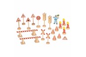 Puulelut - Goki Wooden Traffic Signs Set - 21pcs. - 53773