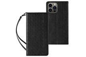 Puhelin - Kannet ja kotelot - Hurtel Magnet Strap Case for Samsung Galaxy S23 Flip Wallet Mini Lanyard Stand Black - 9145576271230