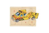 Palapelit - Playwood Wooden Knob Puzzle Ambulance 9 pcs. Puu - RS241-AMB