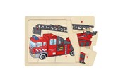 Palapelit - Playwood Wooden Knob Puzzle Fire Brigade 9 pcs. Puu - RS241-BRA
