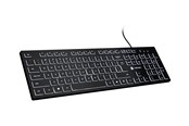 Näppäimistöt - Natec HERRING GLOW - keyboard - slim design low profile full size - QWERTY - US - black Input Device - Näppäimistö - Englanti (US) - Musta - NKL-2342
