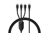 USB kaapelit - Baseus Flash Series 3 3in1 cable 100W USB-C - USB-C+USB-C+ Lightning 1.5m + 3 x 0.25 m - black - P10377502111-00