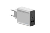 Puhelin - Adapterit & Laturit - CUKTECH 65W GaN 2xUSB-C 1xUSB-A Wall Charger - Grey - CUK0A15CEUSL