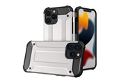 Puhelin - Kannet ja kotelot - Hurtel Hybrid Armor Case Tough Rugged Cover for iPhone 13 Pro Silver - 5907769326585