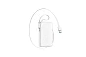 Powerbank - Joyroom JR-PR2 35W 10000mAh Power Bank with Retractable USB-C Cable and Built-in Lightning Cable - White Powerbank - Valkoinen - 10000 mAh - JR-PR2 white