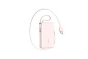 Powerbank - Joyroom JR-PR2L 10000mAh 35W Power Bank with Built-in Retractable USB-C Cable and Lightning Lanyard Cable - Pink - 10000 mAh - JR-PR2L pink