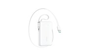 Powerbank - Joyroom JR-PR2L 10000mAh 35W Power Bank with Built-in Retractable USB-C Cable and Lightning Lanyard Cable - White Powerbank - Valkoinen - 10000 mAh - JR-PR2L white
