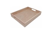 Puulelut - Playwood Wooden Tray Straight Handle Straight Edge Rubberwood - SL088AA