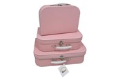Lastenhuone - Playwood Cardboard Suitcase Set Pink 3 pcs. - Sl0381