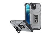 Puhelin - Kannet ja kotelot - Hurtel Crystal Ring Case Kickstand Tough Rugged Cover for iPhone 13 Mini Black - 5907769330858