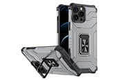 Puhelin - Kannet ja kotelot - Hurtel Crystal Ring Case Kickstand Tough Rugged Cover for iPhone 13 Pro Black - 5907769330926