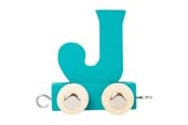 Puulelut - Small Foot - Wooden Letter Train Blue - J - 12 pieces - 10360-display12