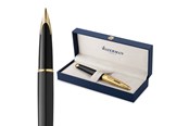 Kirjoitus- ja piirustustarvikkeet - Waterman Carène 'The Opera Collection' Black & Gold G.T. Fountain pen F Blue ink - 2225142