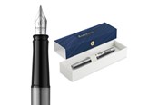 Kirjoitus- ja piirustustarvikkeet - Waterman Impression Stainless Steel P.T. Fountain pen M Blue ink - 2225491