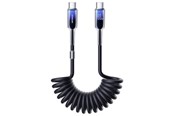 USB kaapelit - Joyroom S-A43 Crystal-Clear Series 60W USB-C - USB-C spiral cable 1.5m - black - S-A43_CC