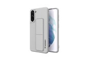 Puhelin - Kannet ja kotelot - Wozinsky Kickstand Case Silicone Case with Stand Case Samsung Galaxy S21+ 5G Grey - 9111201941403