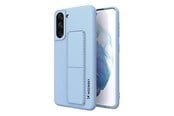 Puhelin - Kannet ja kotelot - Wozinsky Kickstand Case Silicone Case with Stand Samsung Galaxy S21+ 5G Light Blue - 9111201941441
