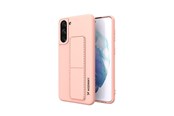 Puhelin - Kannet ja kotelot - Wozinsky Kickstand Case Silicone Case with Stand Samsung Galaxy S21+ 5G Case Pink - 9111201941458