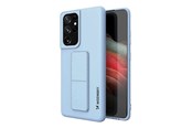 Puhelin - Kannet ja kotelot - Wozinsky Kickstand Case Silicone Case with Stand Samsung Galaxy S21 Ultra 5G Light Blue - 9111201941533