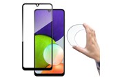 Puhelintarvikkeet - Näytönsuojat - Wozinsky Full Cover Flexi Nano Glass Film Tempered Glass with Frame Samsung Galaxy A22 4G Black - 9111201943599