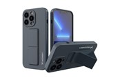 Puhelin - Kannet ja kotelot - Wozinsky Kickstand Case Silicone Case with Stand iPhone 13 Mini Navy Blue - 9145576234273