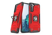 Puhelin - Kannet ja kotelot - Wozinsky Ring Armor Armored Hybrid Case Cover + Magnetic Holder for Samsung Galaxy S22+ (S22 Plus) red - 9145576239759