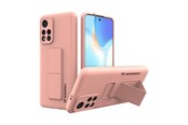 Puhelin - Kannet ja kotelot - Wozinsky Kickstand Case Silicone Case with Stand Case for Xiaomi Poco M4 Pro 5G Pink - 9145576247549