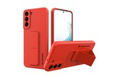 Puhelin - Kannet ja kotelot - Wozinsky Kickstand Case Silicone Case with Stand Samsung Galaxy S22+ Case Red - 9145576247655