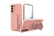 Puhelin - Kannet ja kotelot - Wozinsky Kickstand Case Silicone Case with Stand Samsung Galaxy S22+ Case Pink - 9145576247662