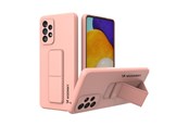 Puhelin - Kannet ja kotelot - Wozinsky Kickstand Case Silicone Case with Stand Samsung Galaxy A73 Case Pink - 9145576247785