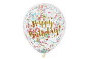 Lelut - Haza Witbaard Confetti Balloons Happy Birthday 6 pcs. - U58225