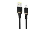 USB kaapelit - Dudao L25L 30W USB-A Cable - Lightning with Soft Silicone Braided Lightning 1m - Black - 6976625335947