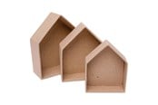 Askartelu- ja taidetarvikkeet - Colorations - Paper Mache Houses 3 pcs. - 46EN01