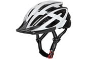 Polkupyörän valot - Wozinsky MTB Bicycle Helmet with Detachable Visor and USB Rear Light 54-57 cm - Black & White - 5907769380860