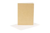 Harrastustarvikkeet - Creativ Company Cards and Envelopes 10.5x15cm Glitter Gold - 4 pcs. - 23023