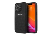 Puhelin - Kannet ja kotelot - Mercedes AMG Leather Curved Lines Case for iPhone 13 Pro Max - Black - 3666339019006